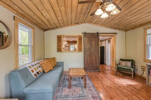 TV, video game console, DVD player, table football - Dog-friendly secluded cabin with hot tub, firepit, lawn games, & great deck (Oakland)