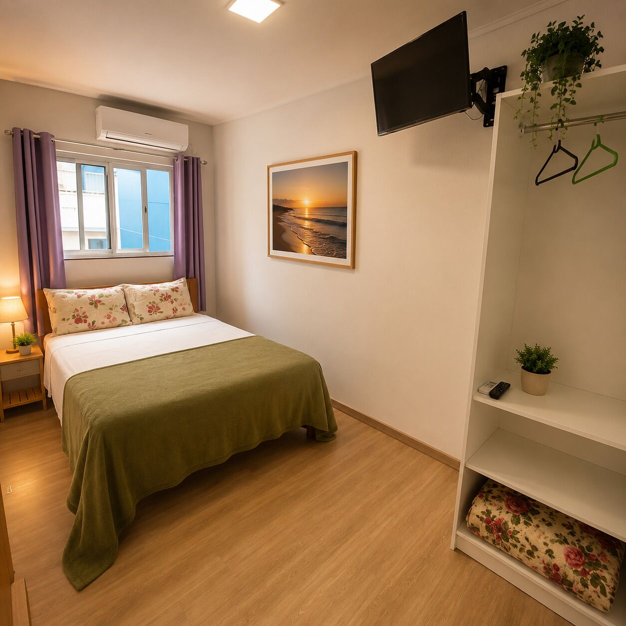 Hypo-allergenic bedding, laptop workspace, free WiFi