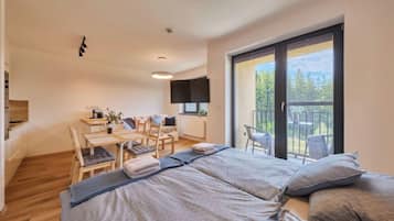 1 bedroom, desk, internet