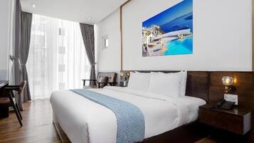 Deluxe Double Room, Sea View | Premium bedding, desk, laptop workspace, soundproofing