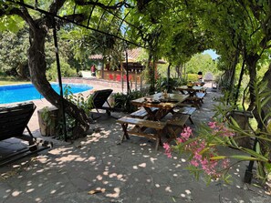 Outdoor dining - Cozy Chalet retreat in Hotel Boutique compound of Casona Lo Agurre  (El Monte)