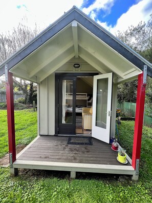 Exterior detail - Prvt cottage + cabin + pool on quarter acre section (wood burner, pet friendly) (Greytown)