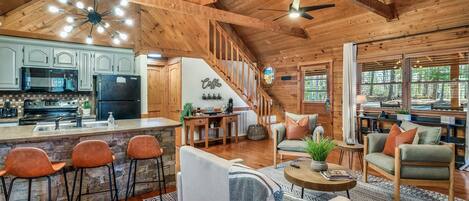 Smart TV, fireplace, video games