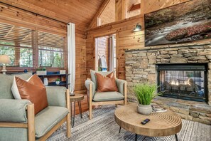 Smart TV, fireplace, video games