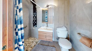 Hair dryer, towels