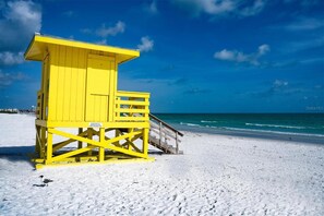 Sun-loungers, beach towels