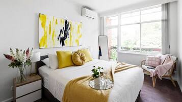 1 bedroom, desk, iron/ironing board, travel cot