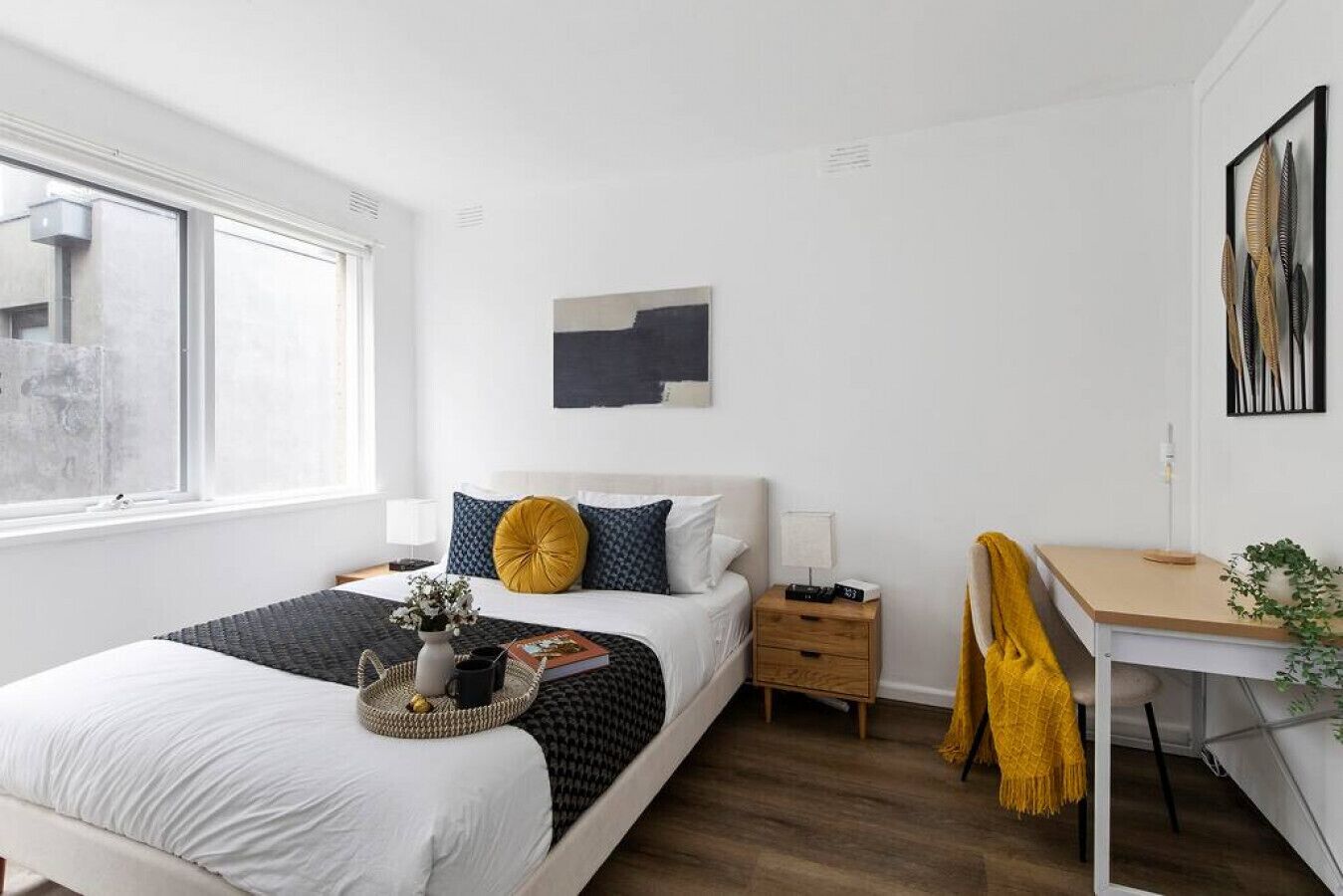 2 bedrooms, desk, iron/ironing board, travel crib