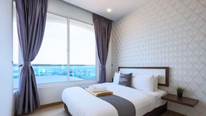 Apartamento luxo | 2 quartos, roupas de cama de algodão egípcio, roupas de cama premium