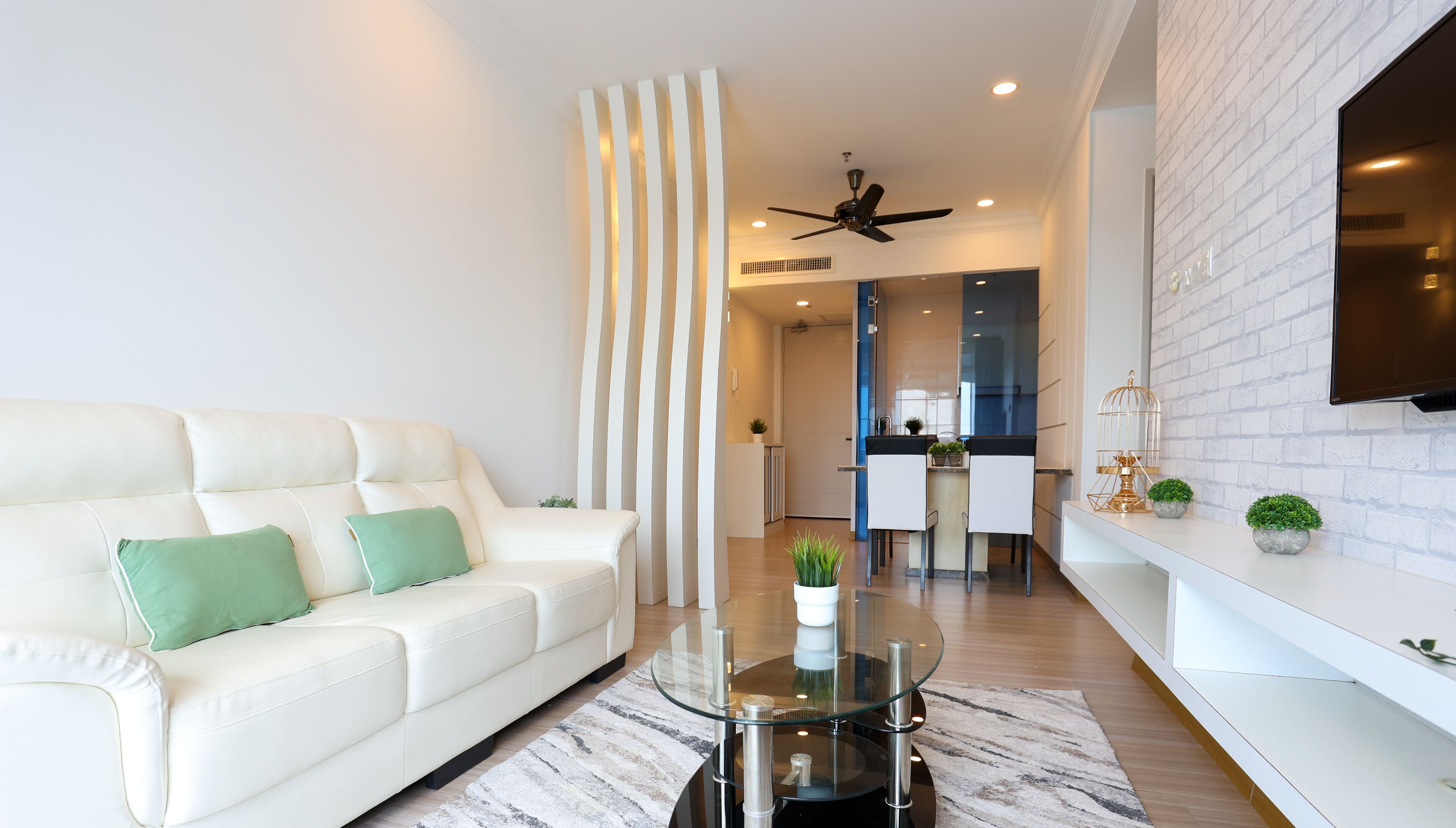 Comfort Apartment, 2 Bedrooms, City View | Living area | 60-inch LED TV with cable channels, TV
