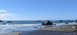 Sun-loungers, beach towels