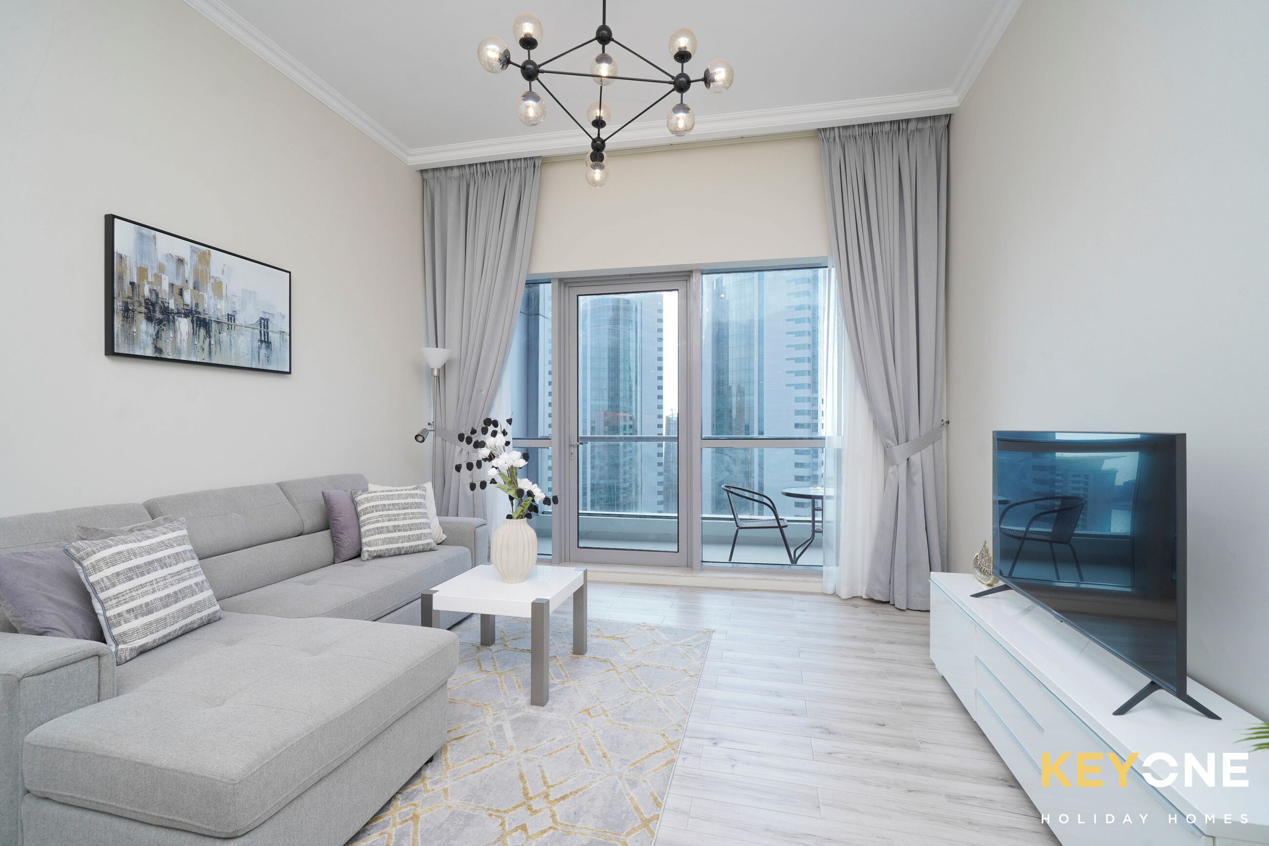 Deluxe Apartment | Living area | 55-inch Smart TV with cable channels, TV