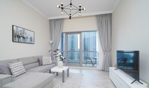 Living area - Chic Marina View Living in a Two Bedroom (Dubai)