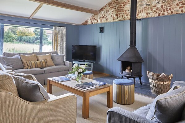 TV, fireplace, DVD player, foosball - 3 kingsize, 1 kingsize zip n link can be singles, 1 twin, 2 travel cots (North Barsham)