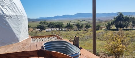 Romantic Tent, 1 Queen Bed, Bathtub, Mountain View | Terrace/patio