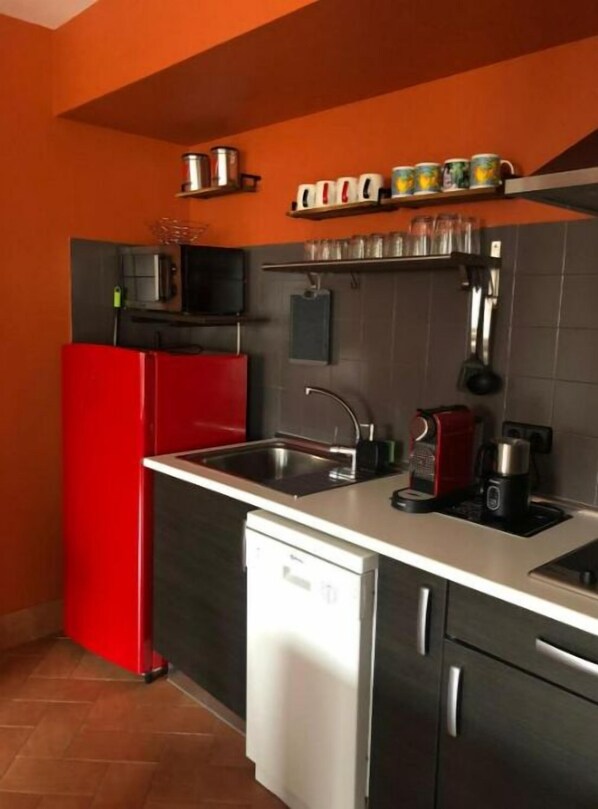 Fridge, microwave, stovetop, dishwasher