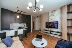 Villa Deluxe, 2 chambres, vue mer | Coin séjour