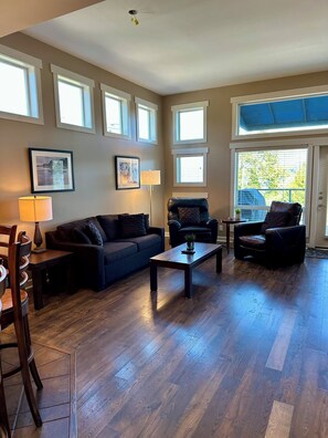 TV, fireplace, offices