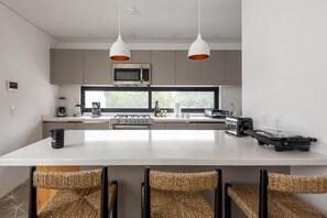 Apartment, 3 Bedrooms, Terrace (3B) | Private kitchen | Full-size fridge, microwave, oven, stovetop - Wynwood House Schiller (Mexico City)