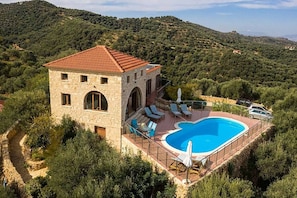A heated pool - Cretan Stone Villa, A/C, Private Pool, Spectacular 360° Views of the Countryside, Coastline & Sea! (Stalos)