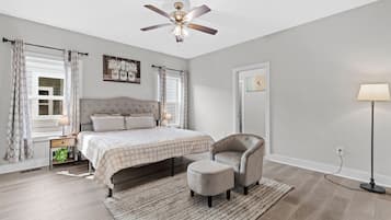 4 dormitorios, tabla de planchar con plancha, wifi y ropa de cama