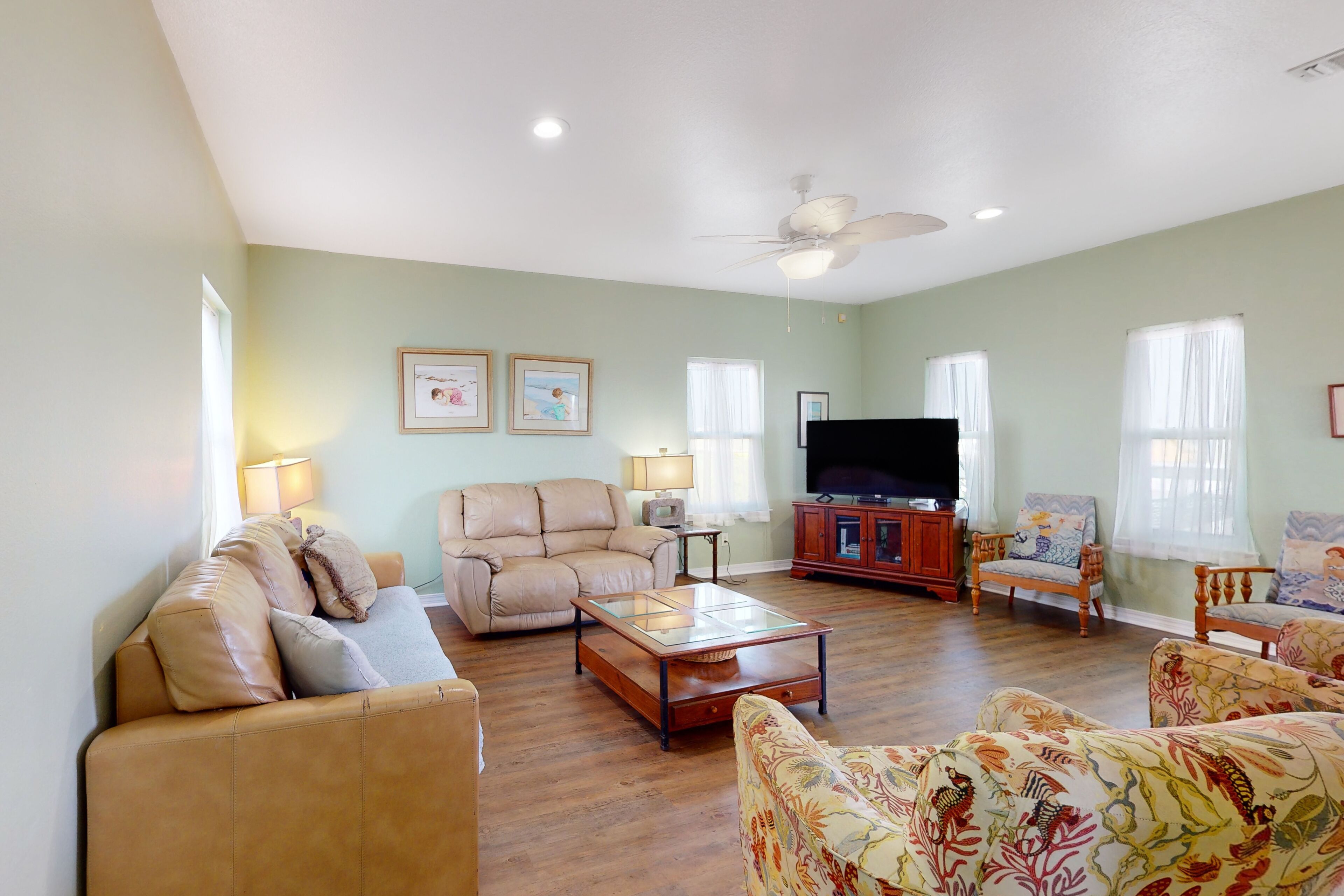 2-story home near the beach with beach & Gulf views, balcony, W/D, AC, streaming