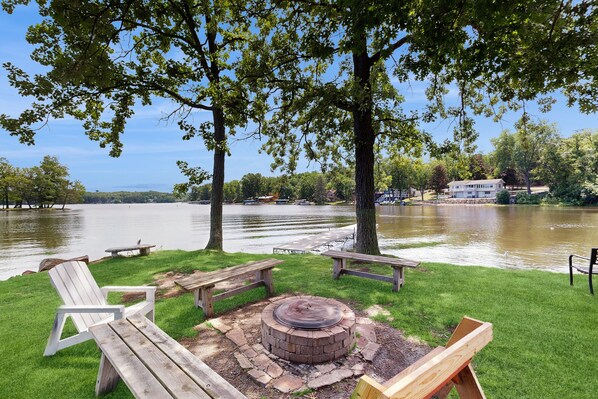 Property grounds - Lakefront retreat with panoramic views, large backyard, & direct beach access (Wisconsin Dells)