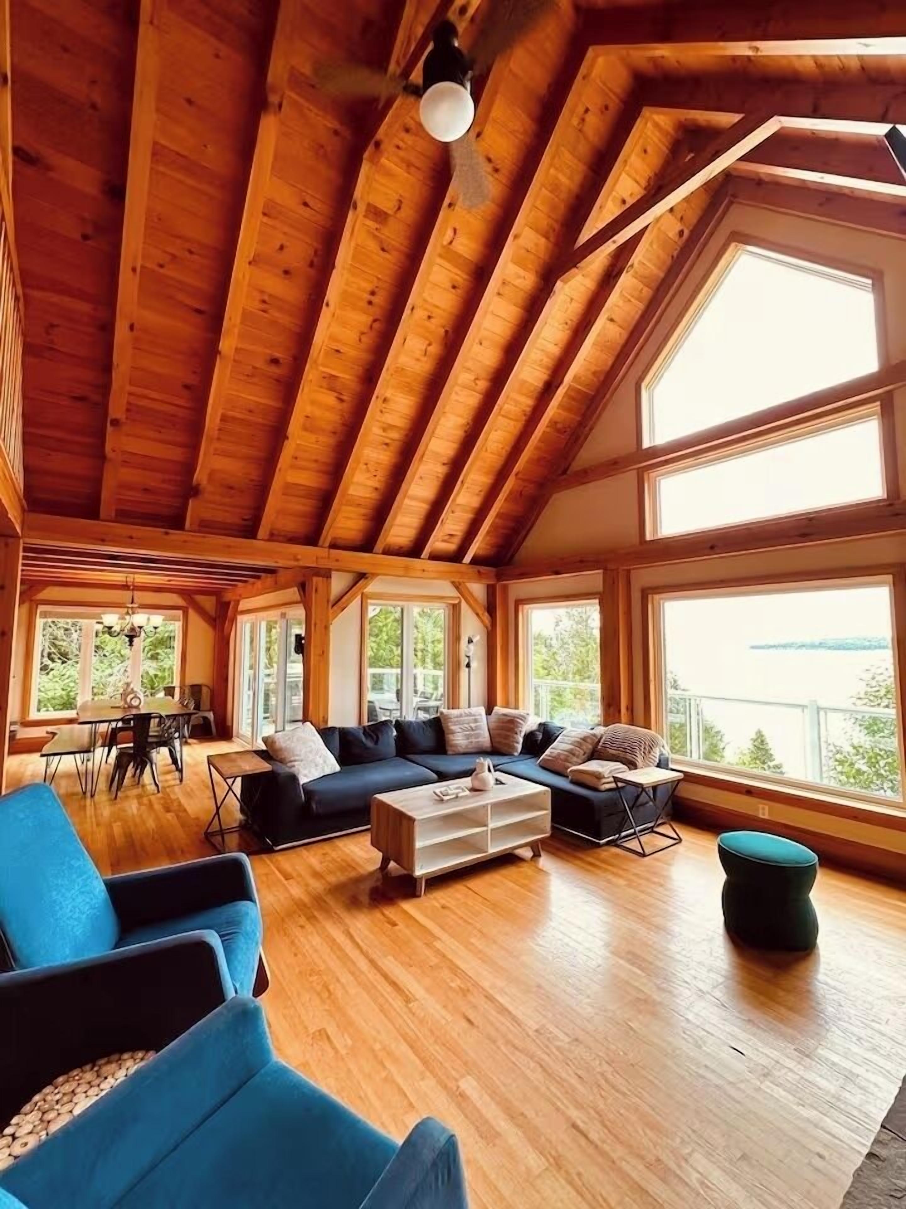 Smart TV, fireplace, foosball, table tennis