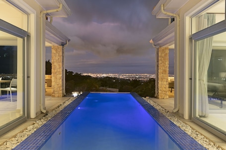 A heated pool. Luxury Mountain Villa