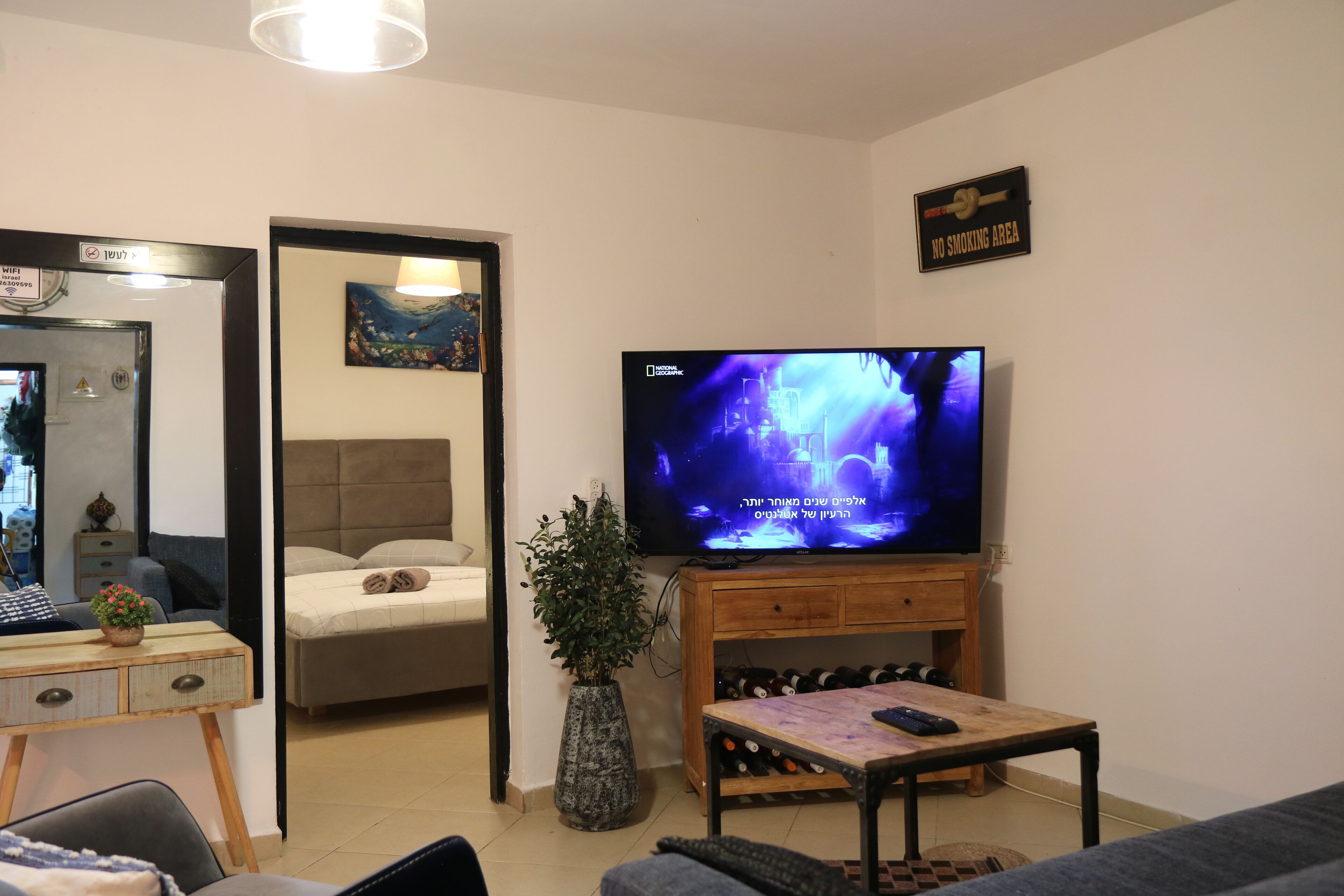 Classic-Apartment | Wohnbereich | Flachbildfernseher