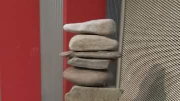 Secador de pelo, toallas, jabón, papel higiénico