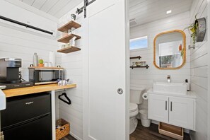 Microwave, coffee/tea maker - Tiny Shipping Container Home | The Saguaro (Fredericksburg)