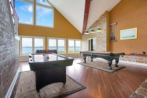 Games room - Stunning waterfront villa with indoor pool and kids swing set and play area.  (Earleville)