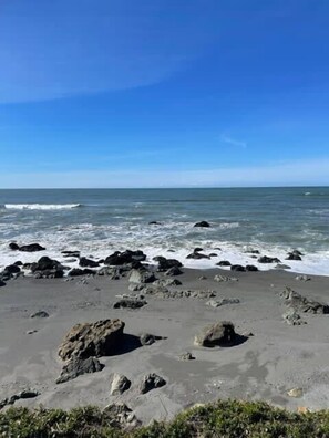 On the beach - Ocean Front Cabin 16 with Private Jacuzzi & Incredible Views (Private Beach by White Rock Resort) (Smith River)
