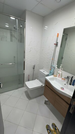 Shower, hair dryer, toilet paper - Zaveri’s Studio (Dubai)