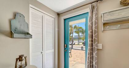 Serene oceanfront suite with Gulf view, grill, patio, central AC, & W/D