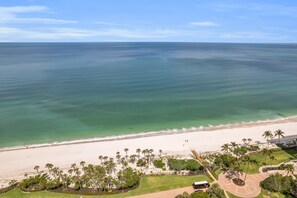 Beach nearby, sun-loungers, beach towels - Westshore 1201 at Naples Cay - Gulf Views & Steps to the Beach (Naples)