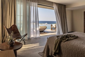 Island Suite Swim Up Sea view | 1 makuuhuone, egyptinpuuvillaiset lakanat, ylelliset vuodevaatteet