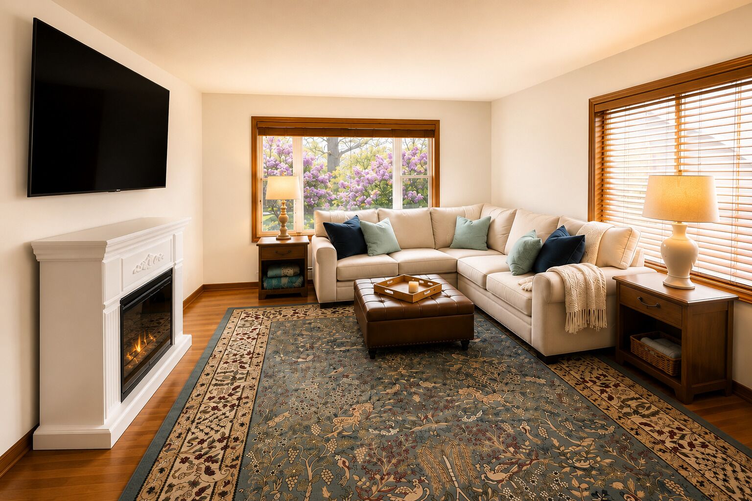 Smart TV, fireplace