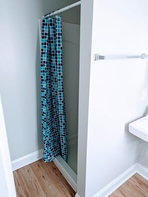 Shower, hair dryer - Cozy Studio Apt in Downtown MB (Myrtle Beach)