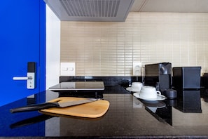 Standard Apartment | Private kitchen | Fridge, microwave, stovetop, espresso maker