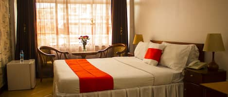 Deluxe Double Room | Egyptian cotton sheets, premium bedding, memory-foam beds, desk