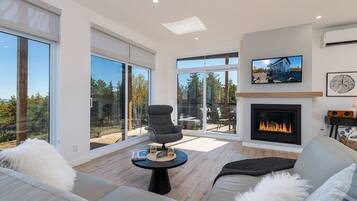 TV, fireplace, offices