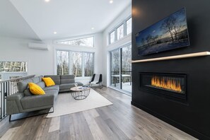 TV, fireplace, offices