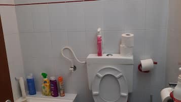 Secador de pelo, toallas, jabón y champú