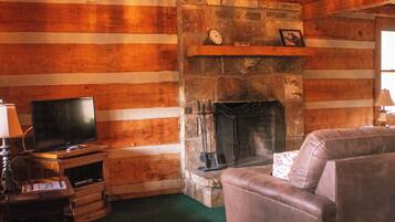 Televisión y chimenea