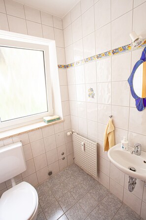 Sèche-cheveux, savon, papier toilette