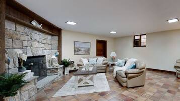 Smart-tv och eldstad