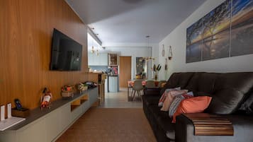 Premium House, Pool Access | Living area | 50-inch Smart TV with digital channels, TV, Netflix