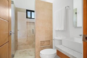Shower, hair dryer, towels - Pineda Studio 301 - Great Location Rooftop Parking (La Paz)